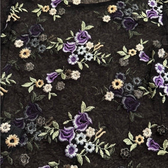 Urban Outfitters Mesh See-Through Floral Top - Picture 7 of 8